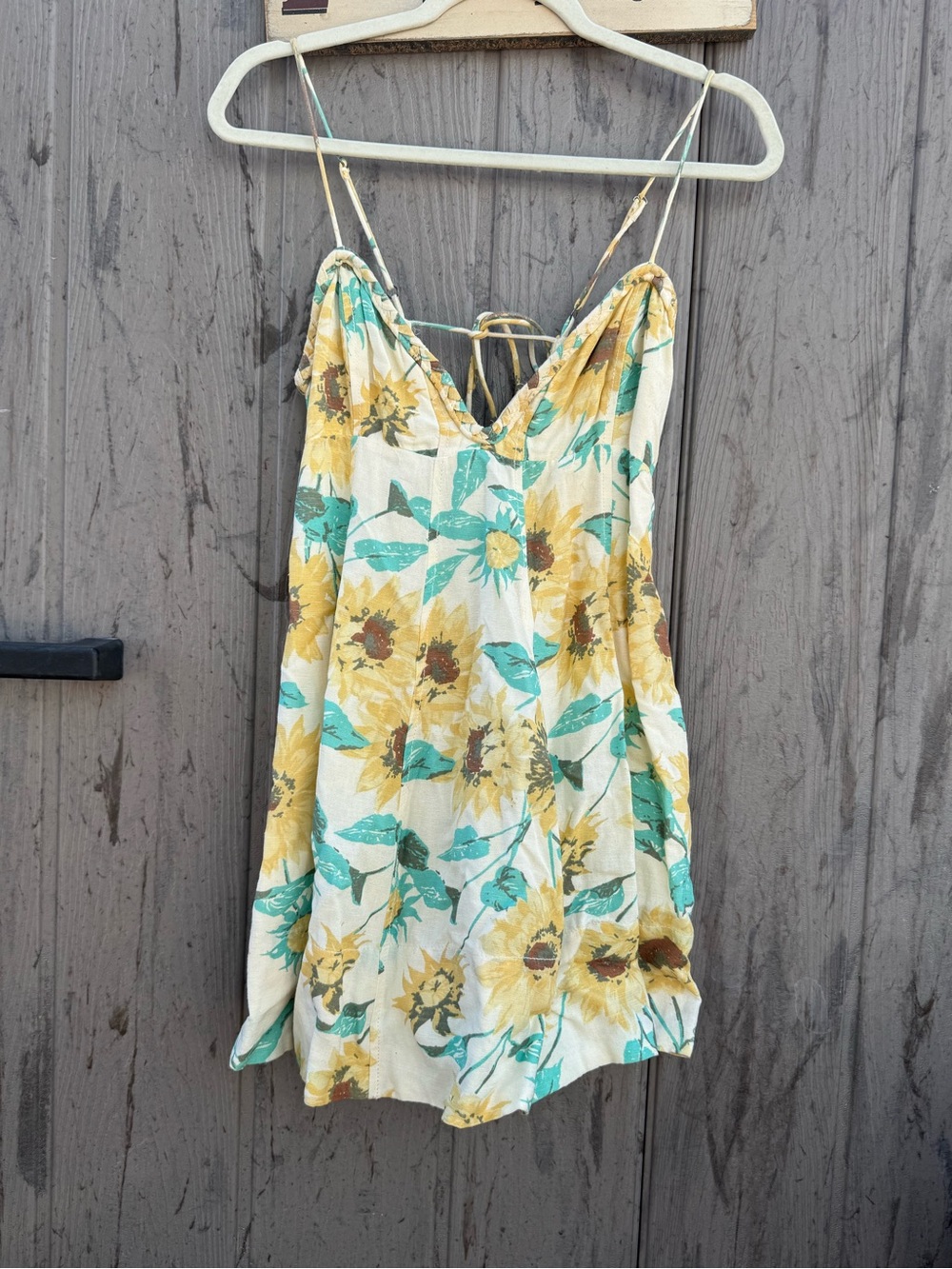 Sunflower Print Spaghetti Strap Cami Top - Yellow